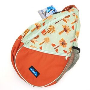 KAVU Paxton Women's Crossbody‎ Orange Pack Sling Bag Tropical Palm Tree Gorpcore